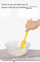 Set De 2 Cuchara De Silicona Para Cocina Y Hornear Utensilios Ecológicos Para Mezclar Pasteles Crema Amarillo/Marrón Scrapers - details 5