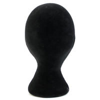 Soporte De Pelo De Espuma Multifuncional Para Mujer Modelo De Cabeza Ligera De Poliestireno Negro Tamaño 53.5cm Maniquí De Cabeza Para Exhibición Y Almacenamiento - details 3