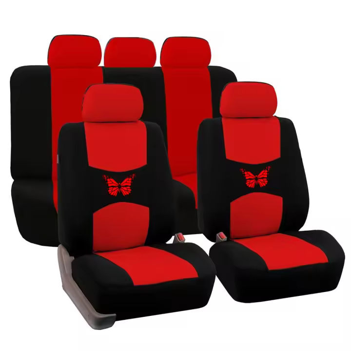 OmHom Funda de asiento de coche universal con estampado de mariposas, juego de 9 piezas - 1