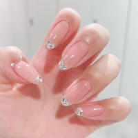 24Pcs Set Uñas Postizas De Acrílico Blancas Con Borde Ovaladas Adhesivas Fáciles De Usar Y Quitar Cubierta Total De Uñas - details 30