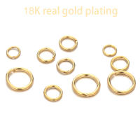 100pcs Anillos De Salto De Acero Inoxidable Con Pintura De Oro Real Para Suministros De Joyería DIY Accesorios Para Collares - details 0