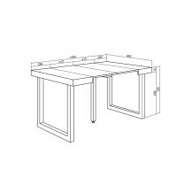 Skraut Home - Mesa Consola Extensible - Tapa - 58/140x90x73cm - Práctica y Versátil - Estilo Moderno - Fácil Montaje - details 2