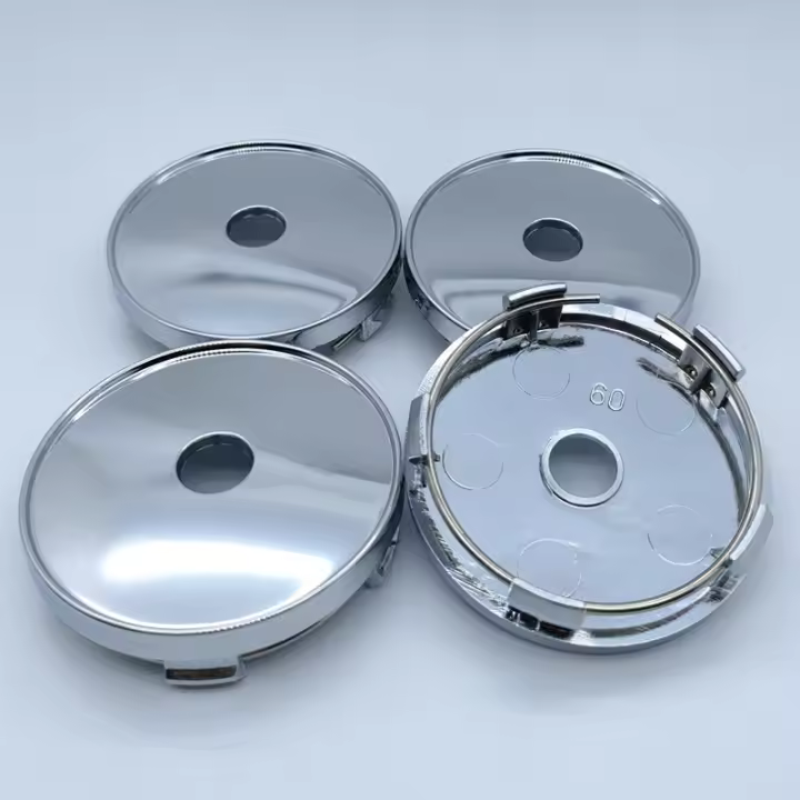 4Pcs 60mm Cubierta De Centro De Eje Para Ruedas De Coche ABS Negro Y Plateado Universal Para Rines De Vehículo Protección Contra Polvo - 1