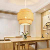Lámpara Colgante De Bambú Estilo Chino Tejida a Mano Para Decoración De Hogar Y Restaurante 18/19/30cm Iluminación Pendente - details 3