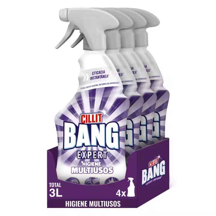 Cillit Bang - Spray Higiene y Lejía Baño, Pack 4 Sprays de 750ml - 1