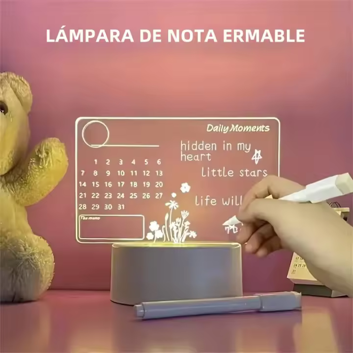 Tablero De Notas LED Creativo Con Luz Nocturna USB Iluminación Suave Cálida Para Decoración De Habitaciones Niños Novias - 1