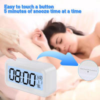 Reloj De Alarma Digital Con Sensor De Temperatura Interior Luz Sensor Desplazamiento De 12/24H Display Retroiluminado Para Dormitorios Escritorio De Oficina - details 5