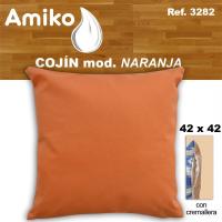 COJIN AMIKO CON CREMALLERA COLOR NARANJA 42X42 CMS - details 0