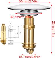 Desagüe emerging Click-Clac de 66 mm para fregadero de baño, fregadero de Cocina, Desagüe de fregadero, Desagüe de fregadero - details 2
