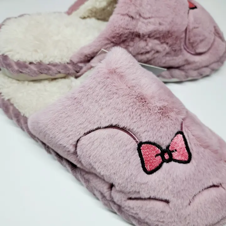 ZAPATILLAS DE CASA PARA INVIERNO CON PELO,ZAPATILLAS DE MUJER,Zapatillas de invierno con pelo,4 COLORES,rosa,gris,ANTIDESLIZANTES,CM, FESPU - 1