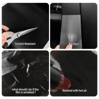 Pegatina De Coche Negra En Acero Pulido Vinilo Impermeable Antigolpes Para Motocicleta Cubierta De Cuerpo De Auto Accesorios De Coche - details 4