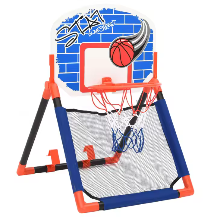 vidaXL Set baloncesto infantil multifuncional suelo y pared - 1