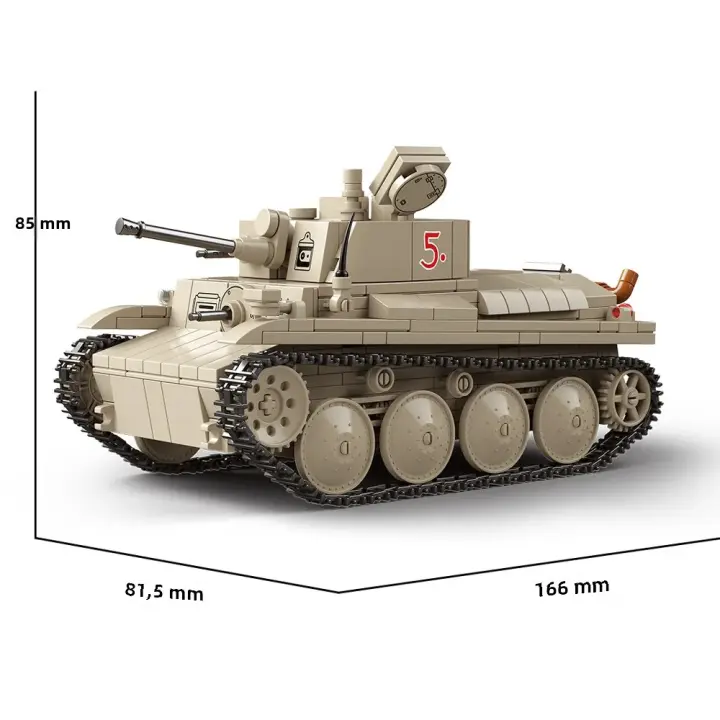 Bloques De Construcción De Tanque Ligero Tipo F 38-T De La Segunda Guerra Mundial WW2 Para Niños Juguetes Militares Alemanes Modelos De Soldados Y Tanques - 1