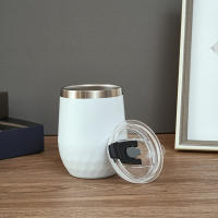 Vaso De Vino Negro De 12 Oz/360 Ml Con Acabado De Huevo Y Cubierta Selladora Taza Termo De Acero Inoxidable Portátil Para Cervezas Y Bebidas - details 1