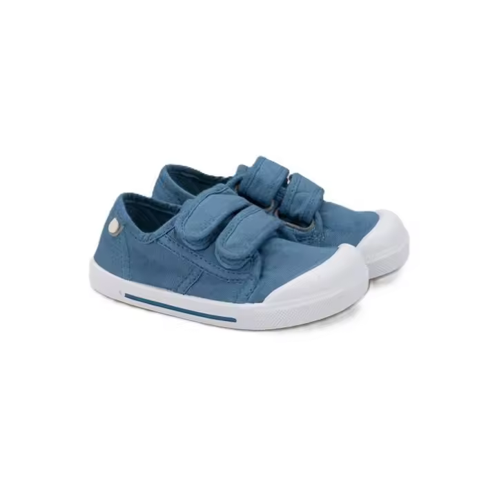 Igor zapatillas bambas de lona respetuosas barefoot canvas doble velcro color azul - 1
