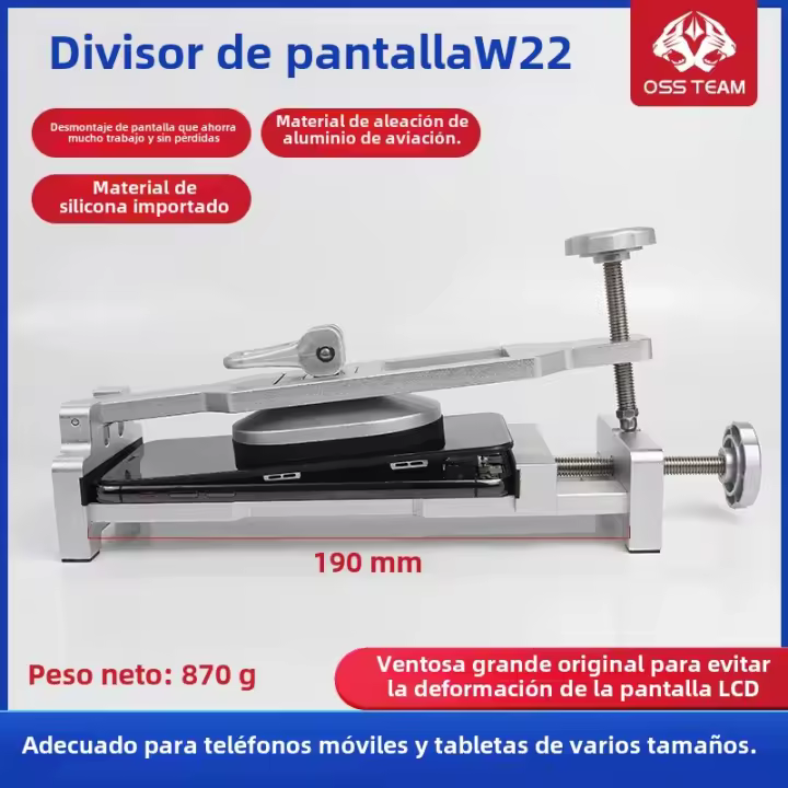 Herramienta De Desmontaje Para Reparación De Pantallas OSS W22 Apto Para Teléfonos Móviles Y Tabletas Con Gran Diseño De Ventosa Fuerte Succión Para Evitar Deformación Del Pantalla - 1