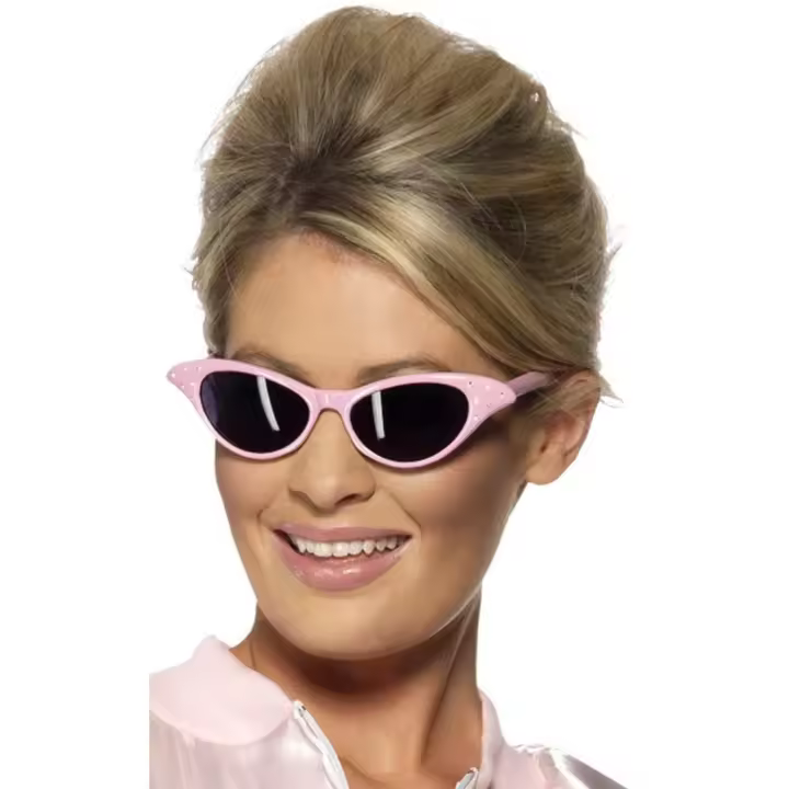 Smiffy's Gafas Rosas Grease Pink Ladies - Complemento Perfecto para Disfraces de los Años 50 - 1