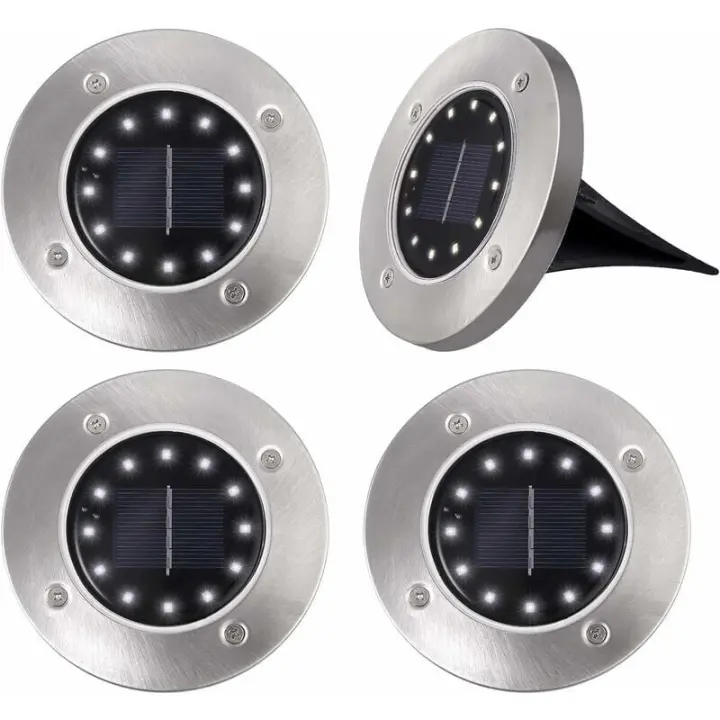 Piezas 12 lámparas Solares à LED, éclairage Extérieur étanche IP65, lámparas Solares, proyectador de Sol, luminaria, lámpara solar enterrée, éclairage de jardin pour Cour, Allée, pelouse, Allée, patio - 1