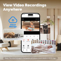 Cámara De Seguridad Inteligente MOESTuya WiFi Interior Con Visión Nocturna Infrarroja Y Detección De Movimiento Y Sonido Monitor Panorámico De Patrulla HD 4MP - details 8