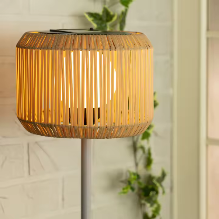 Ledkia Lámpara de Pie Exterior de Metal LED Solar Nygala Natural - 1