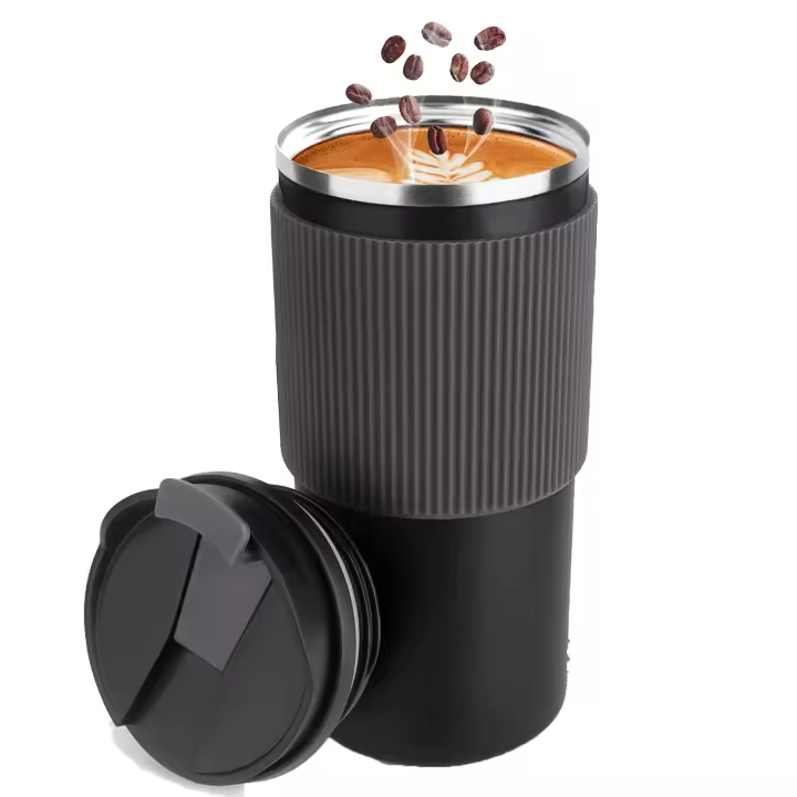 Taza térmica - Taza con aislamiento, Taza de café para llevar, 450 ml, Taza de viaje a prueba de fugas, Taza de café con tapa - 1