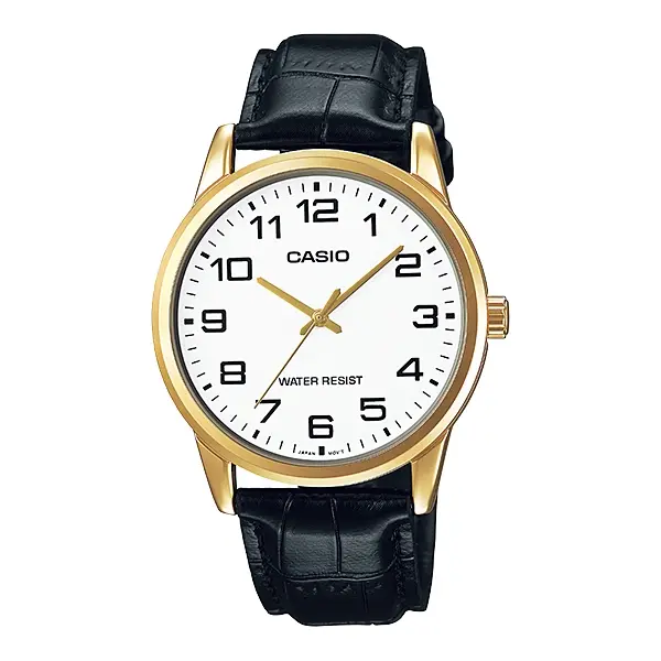 Reloj Casio MTP-V001GL-7B Esfera Blanca Elegant Pulsera de cuero - 1
