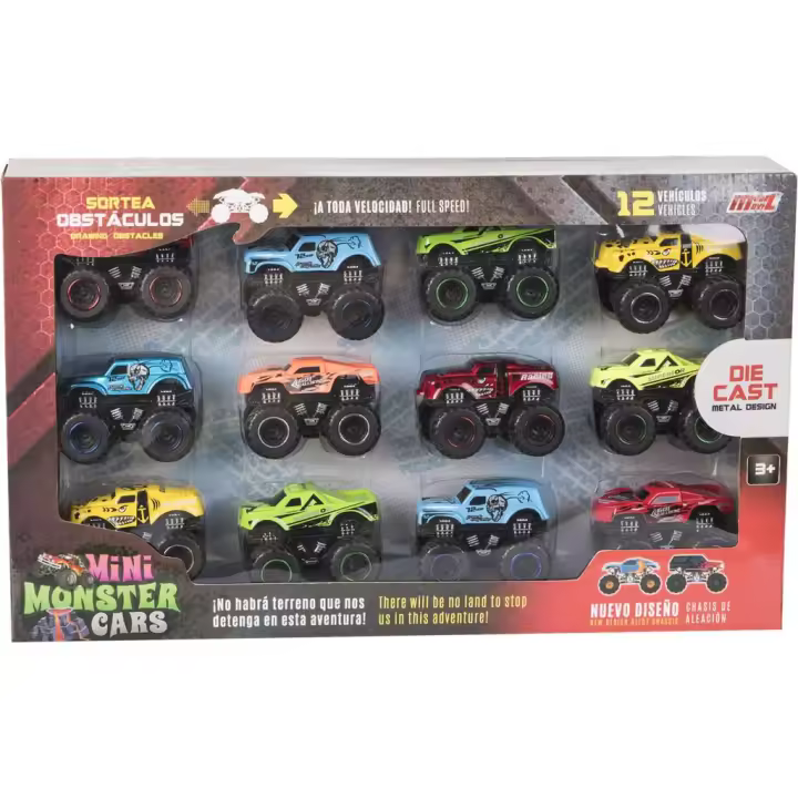 Set 12 Minimonster Cars Die Cast Vehículos para jugar MODELMOVIL - 1