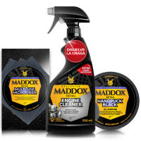 Maddox Detail - Kit Avanzado de Limpieza para Vehículos | Engine Cleaner, Handpuck Black y Multi-Use Microfiber | Limpiador de Motor, Esponja Multiusos y Paño de Microfibra - details 0