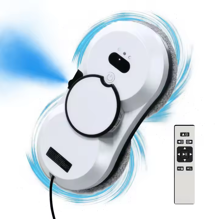 Robot limpiacristales, súper succión de 5600PA, pulverizador eléctrico, con control remoto, a prueba de caídas, con 3 modos de limpieza, adecuado para ventanas interiores y exteriores. Robot limpiacristales profesional. - 1