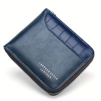 Cartera De Cuero Para Hombre Lujo Monedero Con Bolsillo Para Monedas Y Tarjetas Cierre De Cremallera Antirrobo Para Regalos - details 12