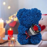 Regalo De Aniversario Para Madre Día De San Valentín Decoración De Hogar Rosa Artificial Eterna Con Oso Teddy Uflower - details 23
