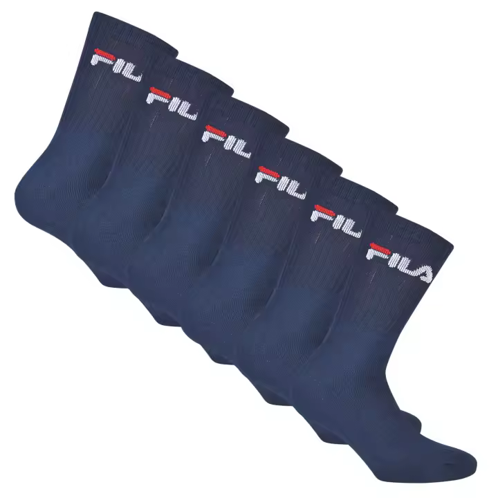 FILA Calcetines unisex, pack de 6 - calcetines de tripulación, de rizo, de tenis, deportivos (2x 3 pares) - 1