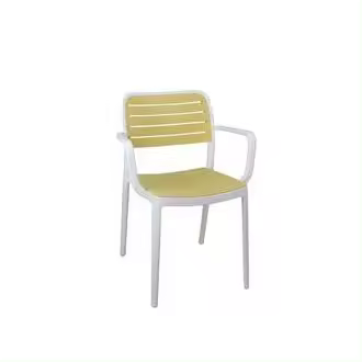 Silla de jardín Calpe blanco/natural 80,5x53,5x41 cm - 1