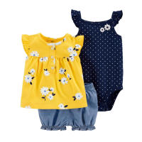 Nueva ropa de verano para niñas, pantalones cortos de manga corta, camisetas, trajes de tres piezas. - details 26