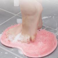 Alfombrilla De Baño Con Esponja De Silicona Y Cepillo Para Lavar Los Pies Reutilizable Y Adhesiva En La Pared Masajeador De Pies Para Ducha - details 2