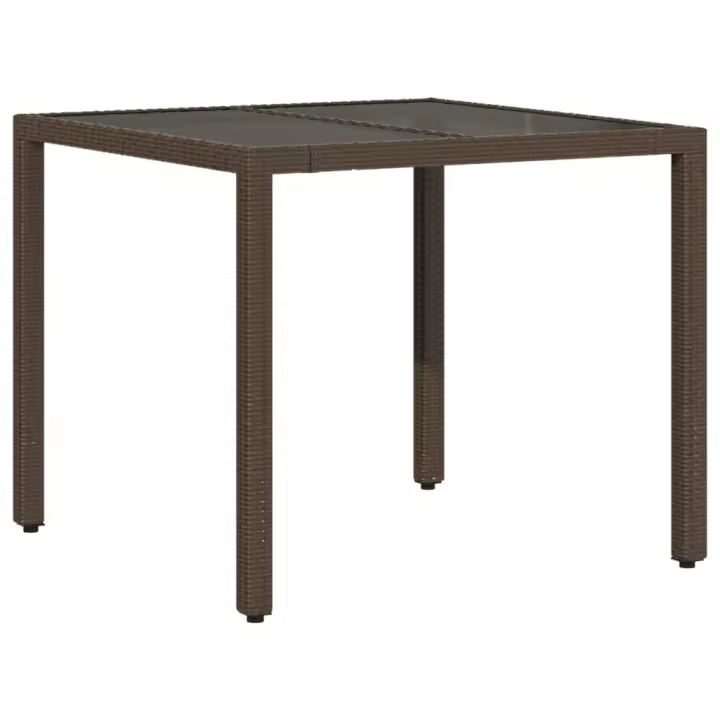 Mesa de Jardín superficie De Vidrio rojo 90x90x75 cm - 1