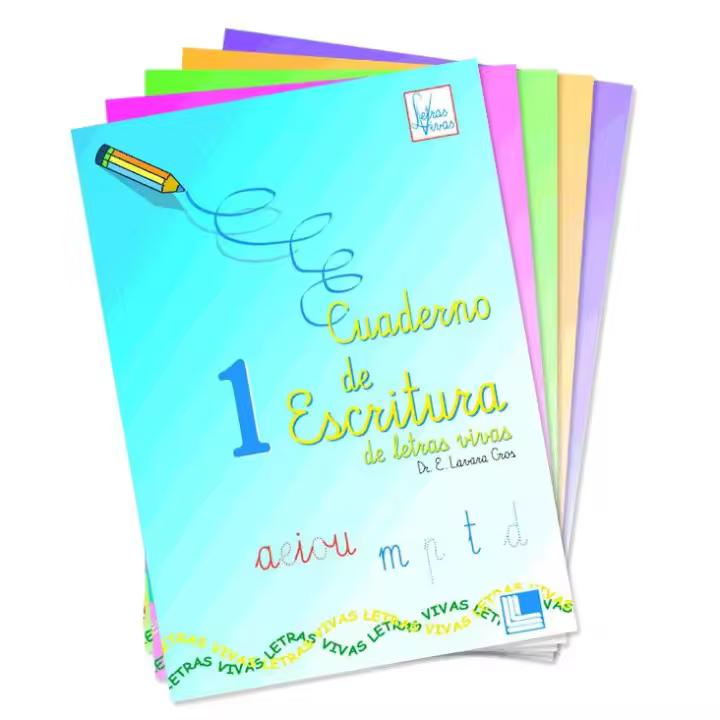 5 Cuadernos de escritura-Letras Vivas - 1