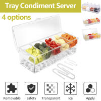 Servidor De Condimentos Frío Con 5 Compartimentos Desmontables Bandeja Transparente De Seguridad Alimentaria Grado PS Moderno - details 0