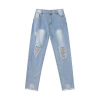 Jeans Rectos Para Mujer Moda Alta Cintura Washed Skinny Ropa Trasera Ropa De Lady Commuter Pantalones Delgados Con Agujeros Tendencia De Moda 2025 - details 10