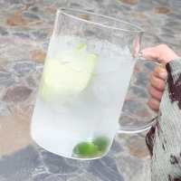Vaso De Vidrio De 1L Con Tapa Y Pajita Taza De Café Con Mangos Transparente Para Bebidas Leche Y Jugo Vaso Para Mocha - details 5