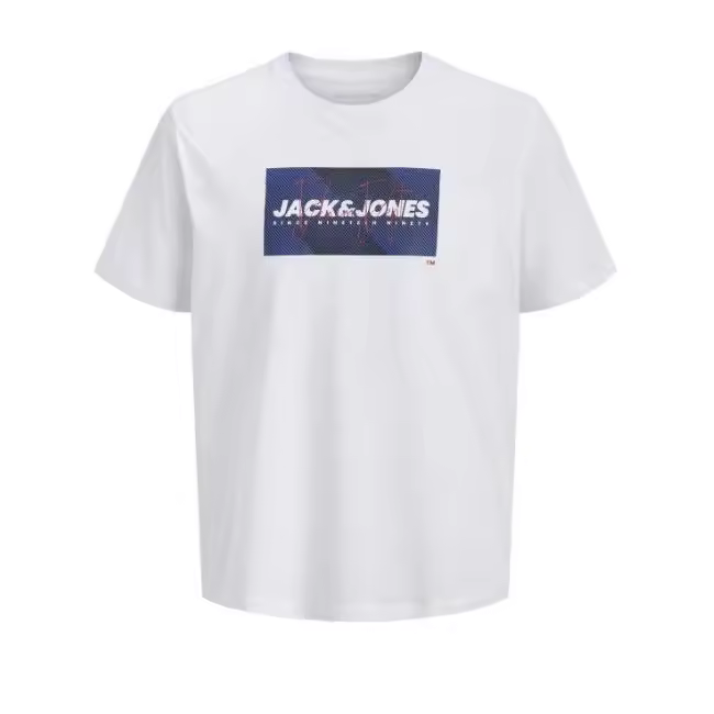 Jack & Jones Camiseta Hombre Manga Corta Cuello Redondo Regular Fit Algodón Casual Blanco REF 12288492 - 1