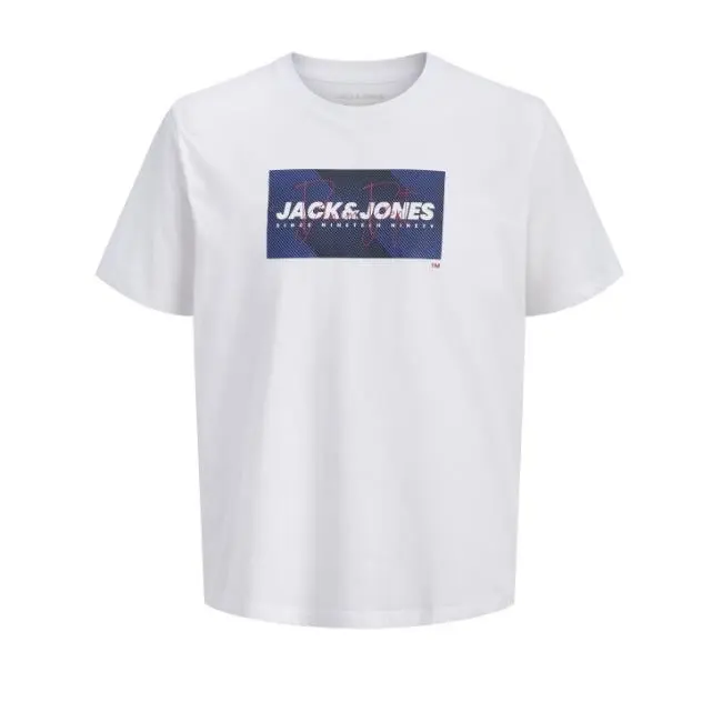Jack & Jones Camiseta Hombre Manga Corta Cuello Redondo Regular Fit Algodón Casual Blanco REF 12288492 - 1
