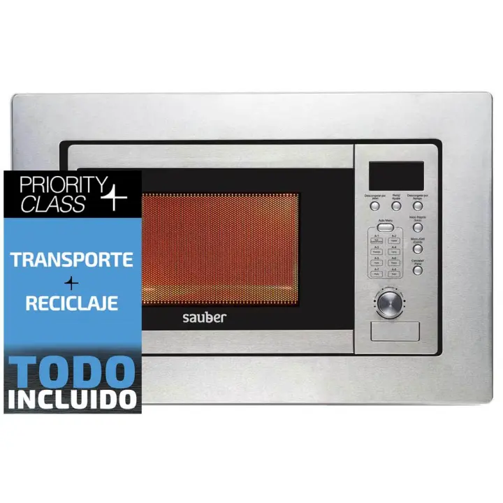 Microondas integrable Sauber HMS02I con grill inox de 20 litros - 1