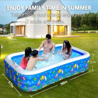 Piscinas inflables Taiker, piscinas para niños, piscinas familiares, piscina familiar grande de 96 x 57 x 21 pulgadas para niños, adultos, bebés, niños pequeños, al aire libre, jardín, patio trasero - details 4