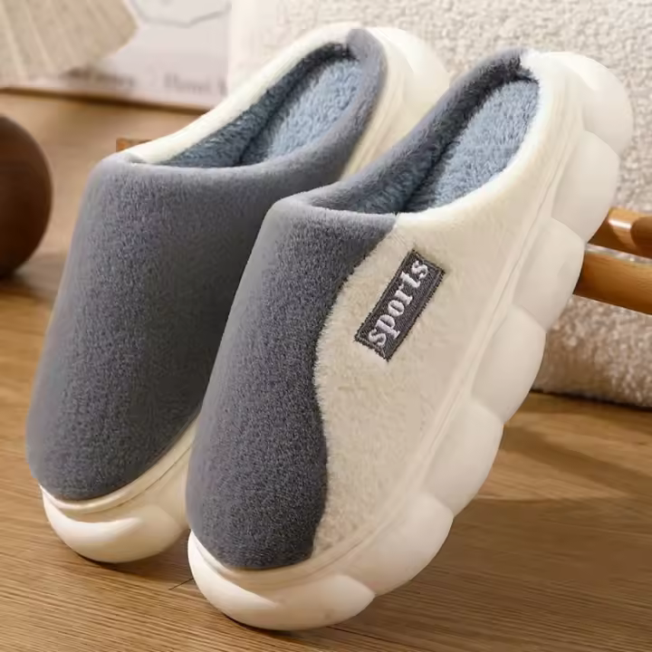 Nuevos Pantuflas De Algodón Para Hombre 2024 Cómodas Y Cálidas Antideslizantes Para El Hogar Y Pareja Pantuflas De Invierno Para Adultos - 1