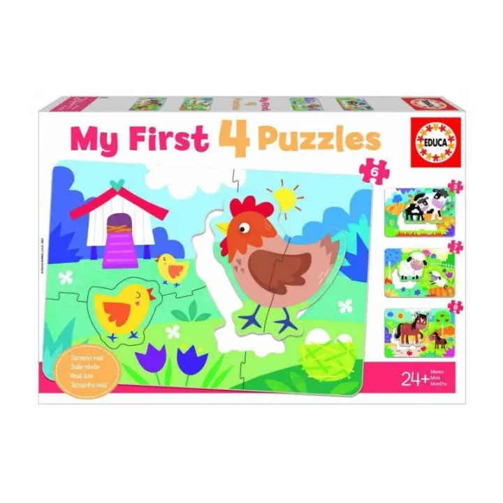 PUZZLE 5-6-7-8 PIEZAS ANIMALES MAMA Y BEBE DE EDUCA - 1
