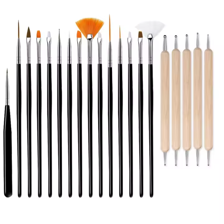 Juego De 20 Pinceles Para Manicura Profesional JEARLYU Herramientas De Arte De Uñas Para Gel Y Acrílico Accesorios Para Líquidos Y Polvo - 1