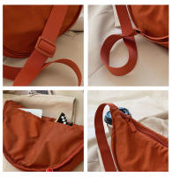 Bolso Bandolera De Nylon Para Mujer Estilo Casual Sencillo Con Hombro Único Versátil Moda Color Sólido Estudiante Bolsa Media Redonda - details 10