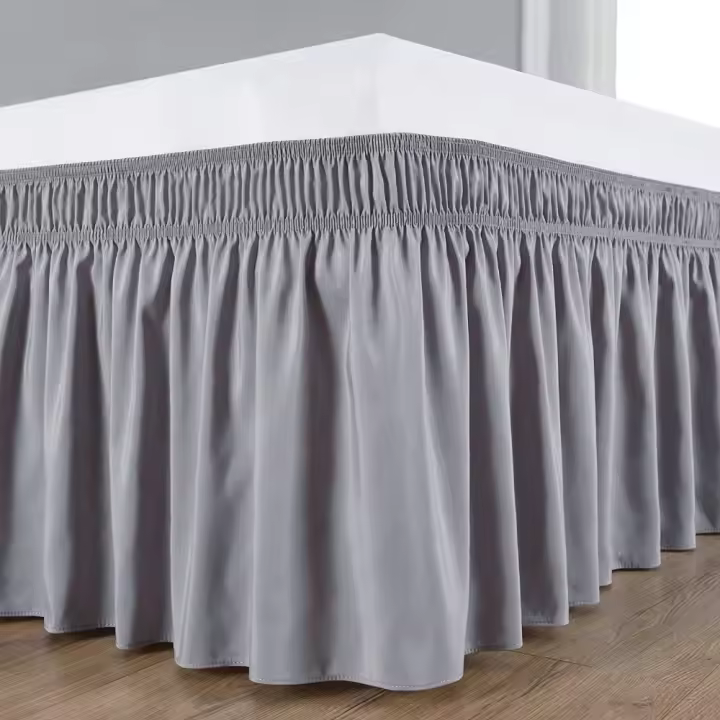Envolvente De Cama Elástico Ruffles Seda 100% Color Sólido Resistente Al Desvanecimiento Tamaño Twin Full Queen King - 1