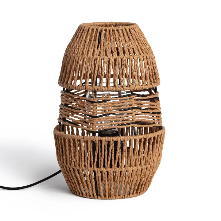 Ledkia Lámpara de Mesa de Papel Trenzado Beyawo Natural - 1